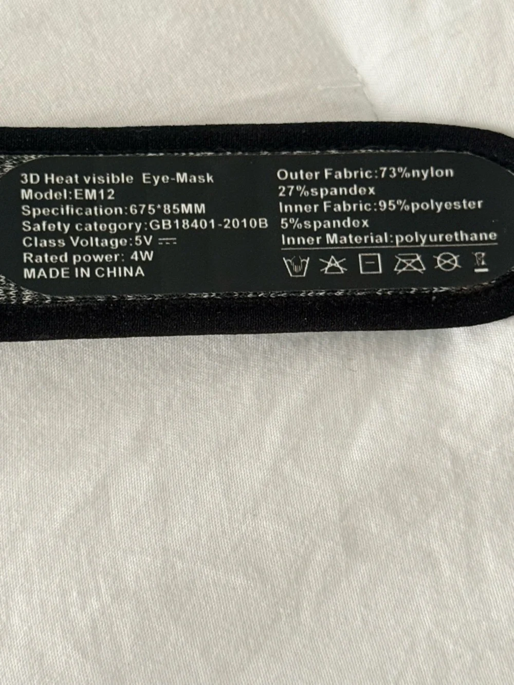 OXTONTILE 3D Heat Visible Eye Mask - Black with Orange Accent